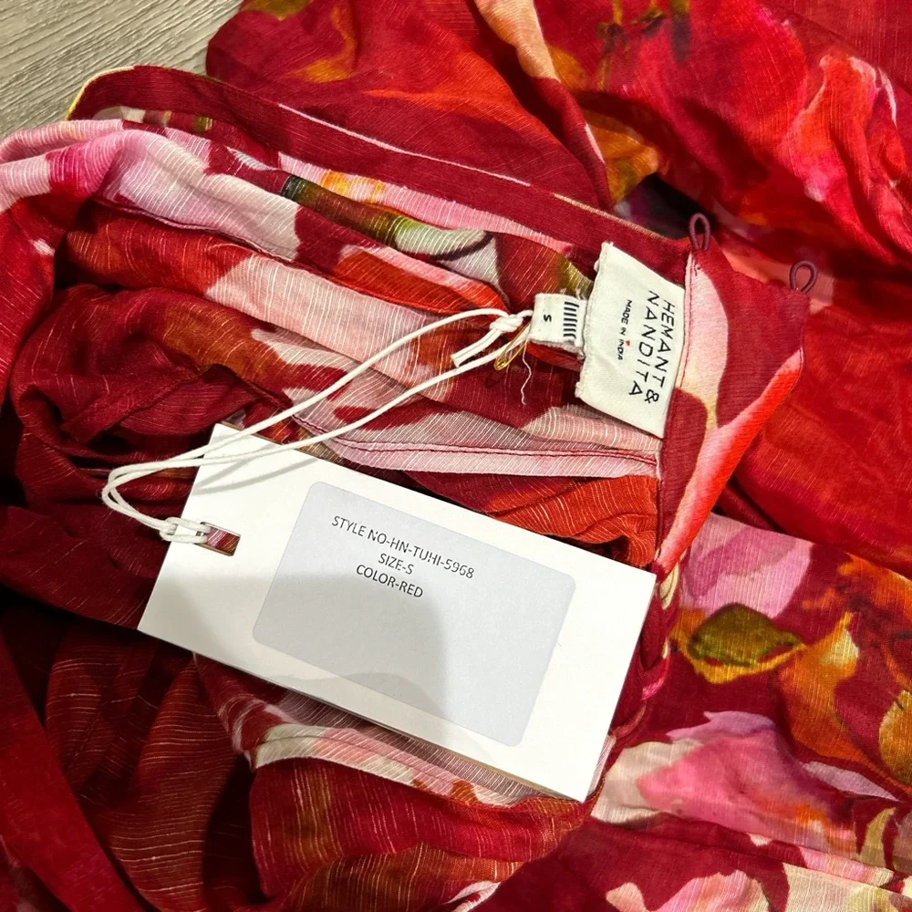 Hemant and Nandita Tuhi belt short linen blend dress NWT - Picture 5 of 6